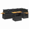 vidaXL Salon de jardin 6 pcs avec coussins noir r&eacute;sine tress&eacute;e