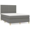 vidaXL Sommier &agrave; lattes de lit avec matelas Gris fonc&eacute; 140x200cm Tissu
