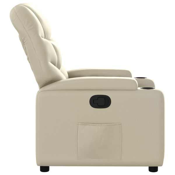 vidaXL Fauteuil inclinable Crème Similicuir