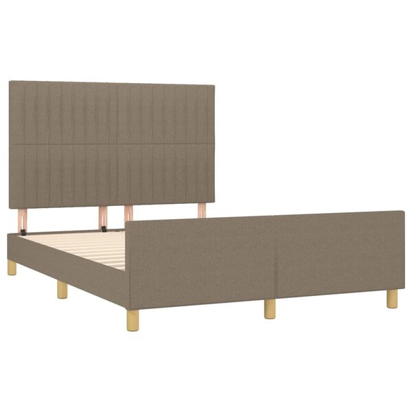 vidaXL Cadre de lit sans matelas taupe 140x200 cm tissu