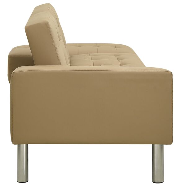 vidaXL Canap&eacute;-lit Cappuccino Similicuir