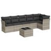 vidaXL Salon de jardin avec coussins 7 pcs gris clair r&eacute;sine tress&eacute;e