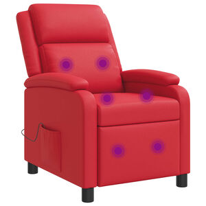 vidaXL Fauteuil de massage inclinable Rouge Simili cuir