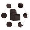 vidaXL Fauteuil inclinable électrique Marron foncé Tissu