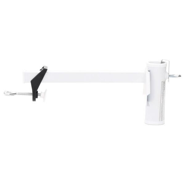 vidaXL Pince &agrave; parasol pour balcon blanc 38 mm acier