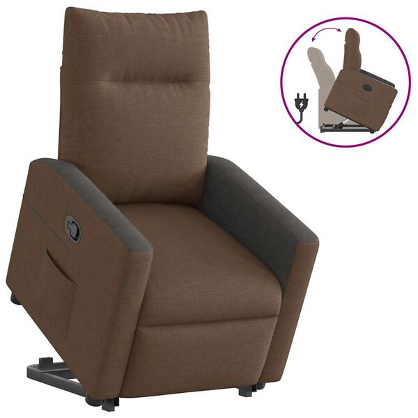 vidaXL Fauteuil inclinable Marron Tissu