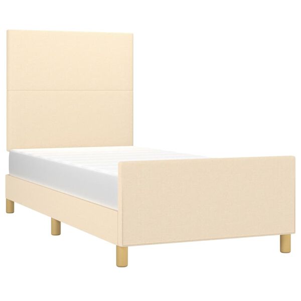 vidaXL Cadre de lit sans matelas cr&egrave;me 80x200 cm tissu