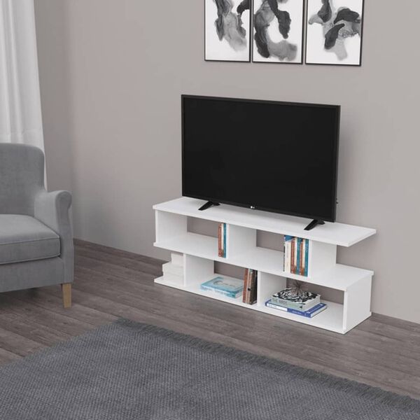 Homemania Meuble TV Su 120x29,6x45 cm Blanc