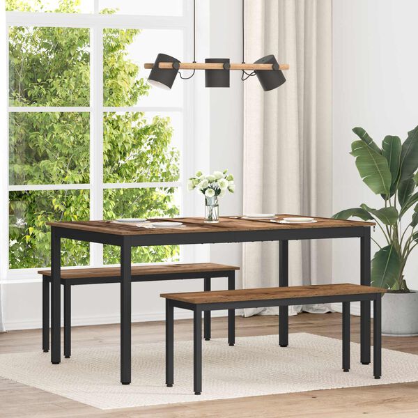 vidaXL Table de salle &agrave; manger / Table de repas M&Eacute;TAL