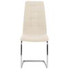 vidaXL Chaises &agrave; manger cantilever lot de 6 cr&egrave;me tissu