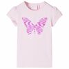 T-shirt pour enfants &agrave; mancherons rose p&acirc;le 140