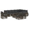 vidaXL Ensemble de canap&eacute; de jardin 11 pcs Gris et Gris fonc&eacute;