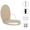 vidaXL Si&egrave;ge de toilette &agrave; fermeture en douceur Beige Ovale
