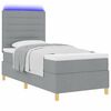 vidaXL Lit à ressorts avec matelas Gris clair 90 x 200 cm tissu