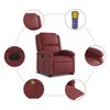 vidaXL Fauteuil inclinable de massage électrique rouge bordeaux