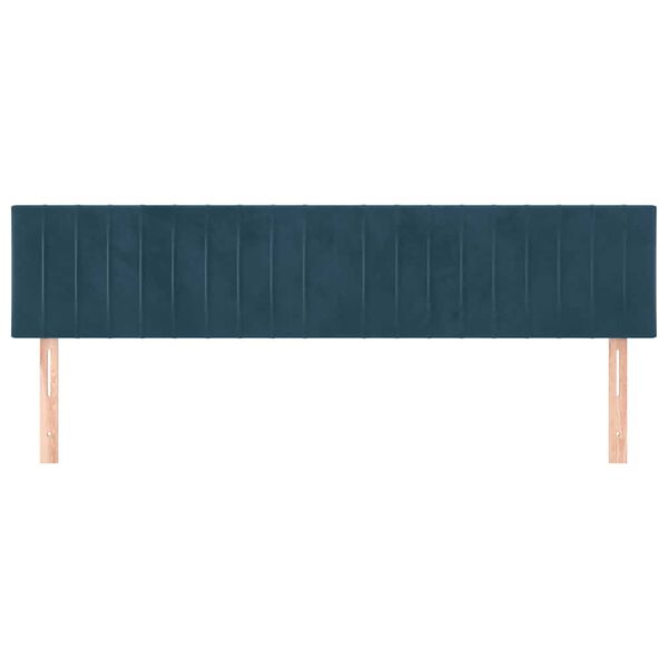 vidaXL T&ecirc;tes de lit Bleu fonc&eacute; 160 x 5 x 78/88 cm Velours