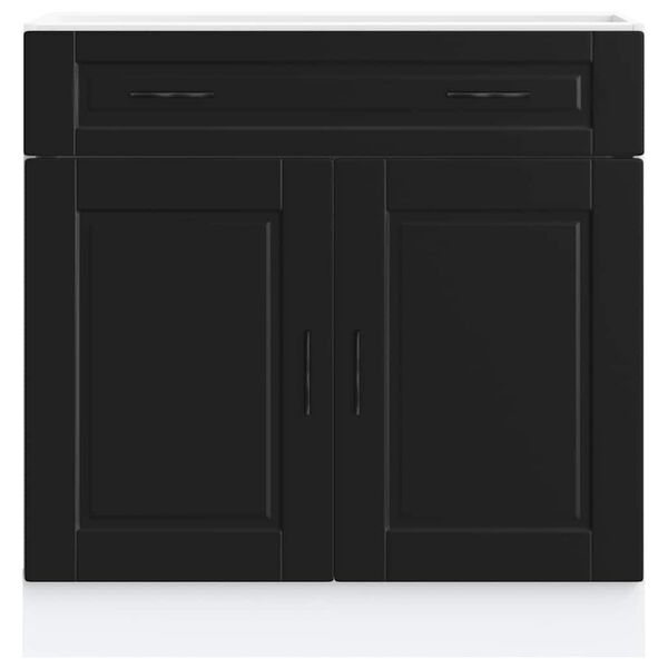 vidaXL Armoire de cuisine Porto noir bois d'ingénierie