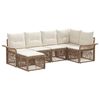 vidaXL Ensemble de canap&eacute; de jardin 6 pcs Beige polyrotin