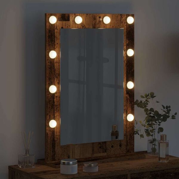 vidaXL Miroir de vanité avec miroir Bois Ancien 70 x 50 x 18 cm