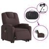 vidaXL Fauteuil inclinable de massage &eacute;lectrique Marron fonc&eacute; Tissu