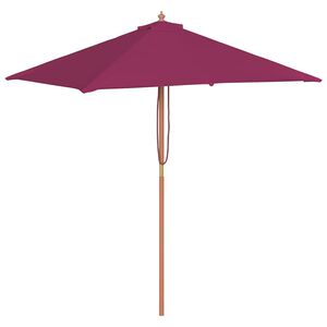 vidaXL Parasol d'ext&eacute;rieur avec m&acirc;t en bois 150x200 cm rouge bordeaux