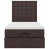 vidaXL Cadre de lit ottoman avec matelas marron fonc&eacute; 90x190 cm tissu