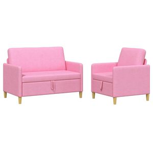 vidaXL Canap&eacute; avec rangement 2 pc Rose Polyester