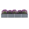 vidaXL Lit sur&eacute;lev&eacute; de jardin Acier galvanis&eacute; 320x80x45 cm Gris