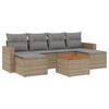 vidaXL Salon de jardin avec coussins 7pcs m&eacute;lange beige r&eacute;sine tress&eacute;e