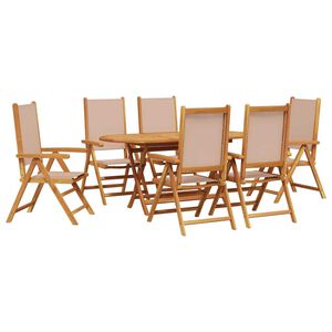 vidaXL Ensemble de salle &agrave; manger pour jardin 7 pcs Taupe