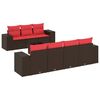 vidaXL Ensemble de canap&eacute; de jardin 8 pcs avec coussins marron r&eacute;sine tress&eacute;e