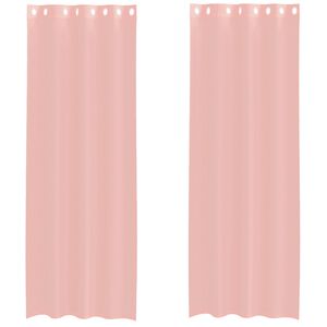 vidaXL Rideaux en voile avec &oelig;illets 2 pcs rose 140 x 300 cm