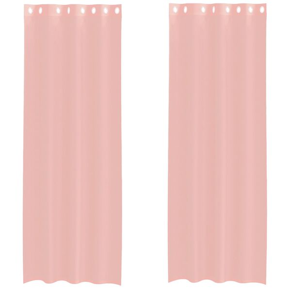 vidaXL Rideaux en voile avec œillets 2 pcs rose 140 x 300 cm