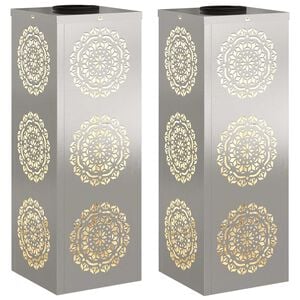 vidaXL Lumi&egrave;re de chemin LED solaire 2 pcs Acier inoxydable