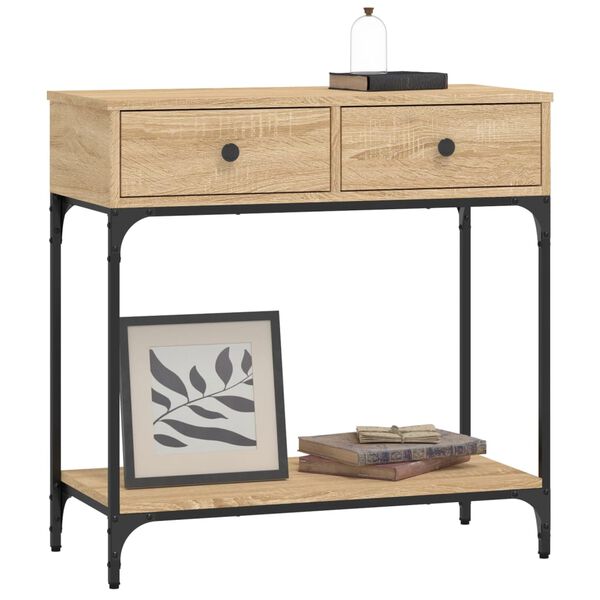 vidaXL Table console chêne sonoma 75x34,5x75 cm bois d'ingénierie