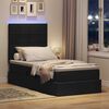 vidaXL Lit avec rangement et LED avec LED Noir 100 x 200 cm Polyester