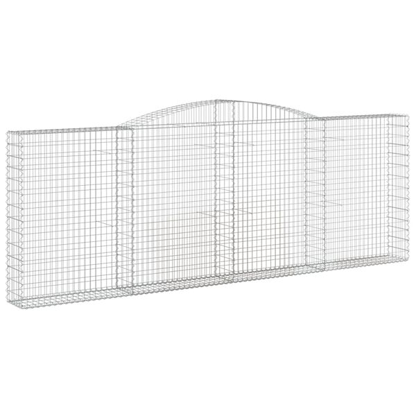 vidaXL Paniers à gabions arqués 8 pcs 400x30x140/160 cm Fer galvanisé