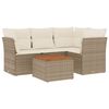 vidaXL Salon de jardin avec coussins 5 pcs beige r&eacute;sine tress&eacute;e