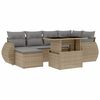 vidaXL Salon de jardin avec coussins 7 pcs beige r&eacute;sine tress&eacute;e