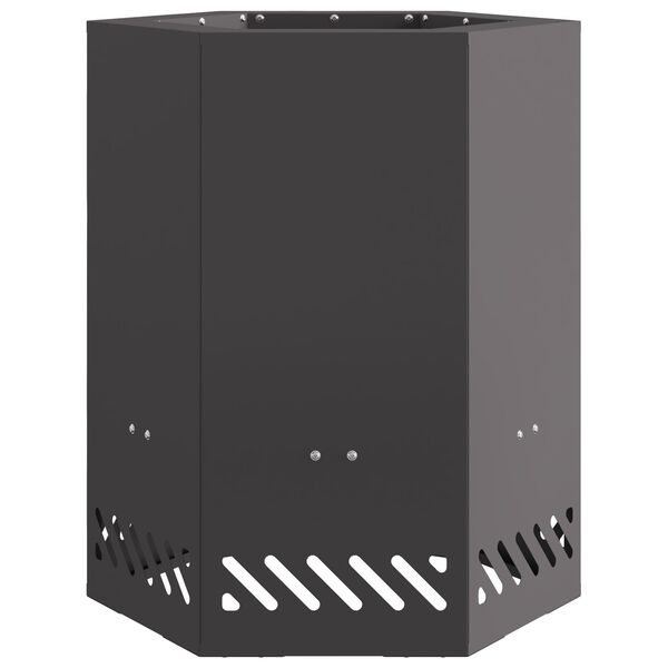 vidaXL Foyer sans fumée Noir 38 x 38 x 51 cm Acier