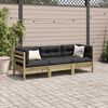 vidaXL Salon de jardin 3 pcs avec coussins bois de pin imprégné