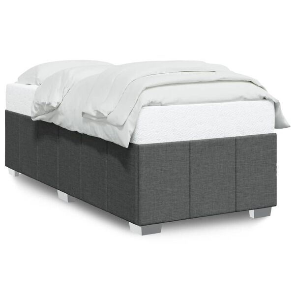 vidaXL Cadre de lit sans matelas gris fonc&eacute; 90x200 cm tissu