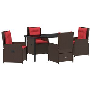 vidaXL Ensemble de salle &agrave; manger pour jardin 5 pc Marron Poly rotin