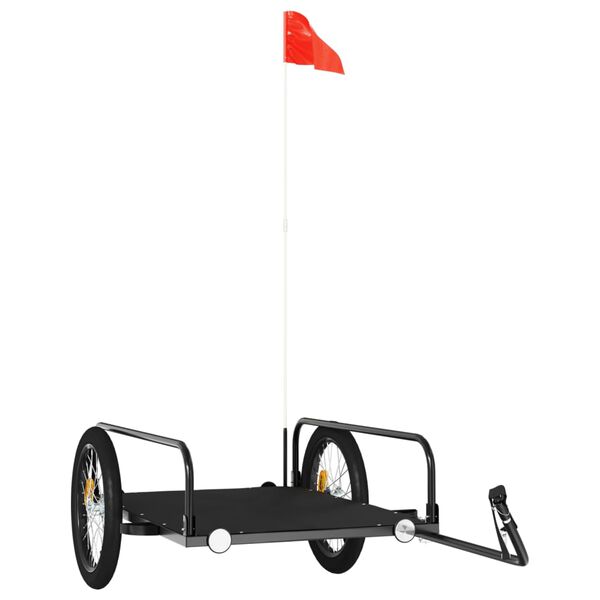 vidaXL Remorque de v&eacute;lo noir 135x70x37 cm fer