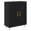vidaXL Buffet Ch&ecirc;ne noir 69,5 x 34 x 90 cm Bois d'ing&eacute;nierie et fer