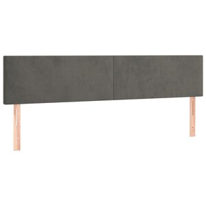 vidaXL T&ecirc;tes de lit Gris fonc&eacute; 200x5x78/88 cm Velours