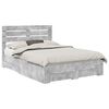 vidaXL Cadre de lit Gris b&eacute;ton 140 x 190 cm Bois d'ing&eacute;nierie