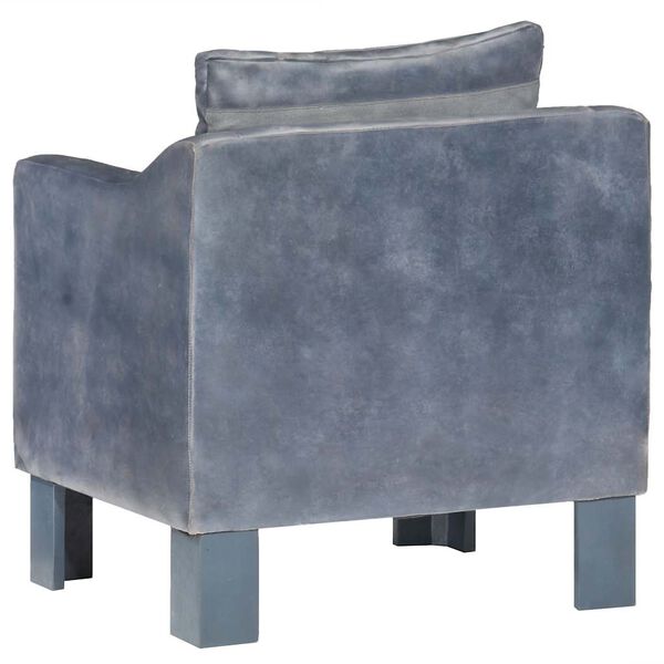 vidaXL Chaise cabriolet Gris cuir v&eacute;ritable