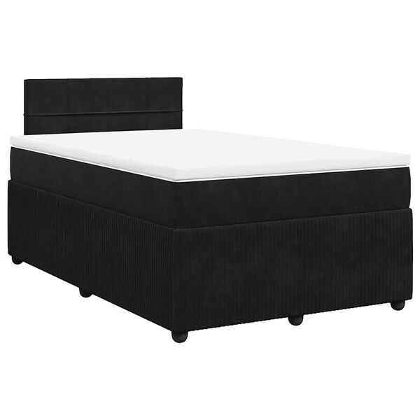 vidaXL Sommier &agrave; lattes de lit avec matelas noir 120x190 cm velours