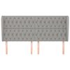 vidaXL T&ecirc;te de lit avec oreilles Gris clair 203x23x118/128 cm Tissu